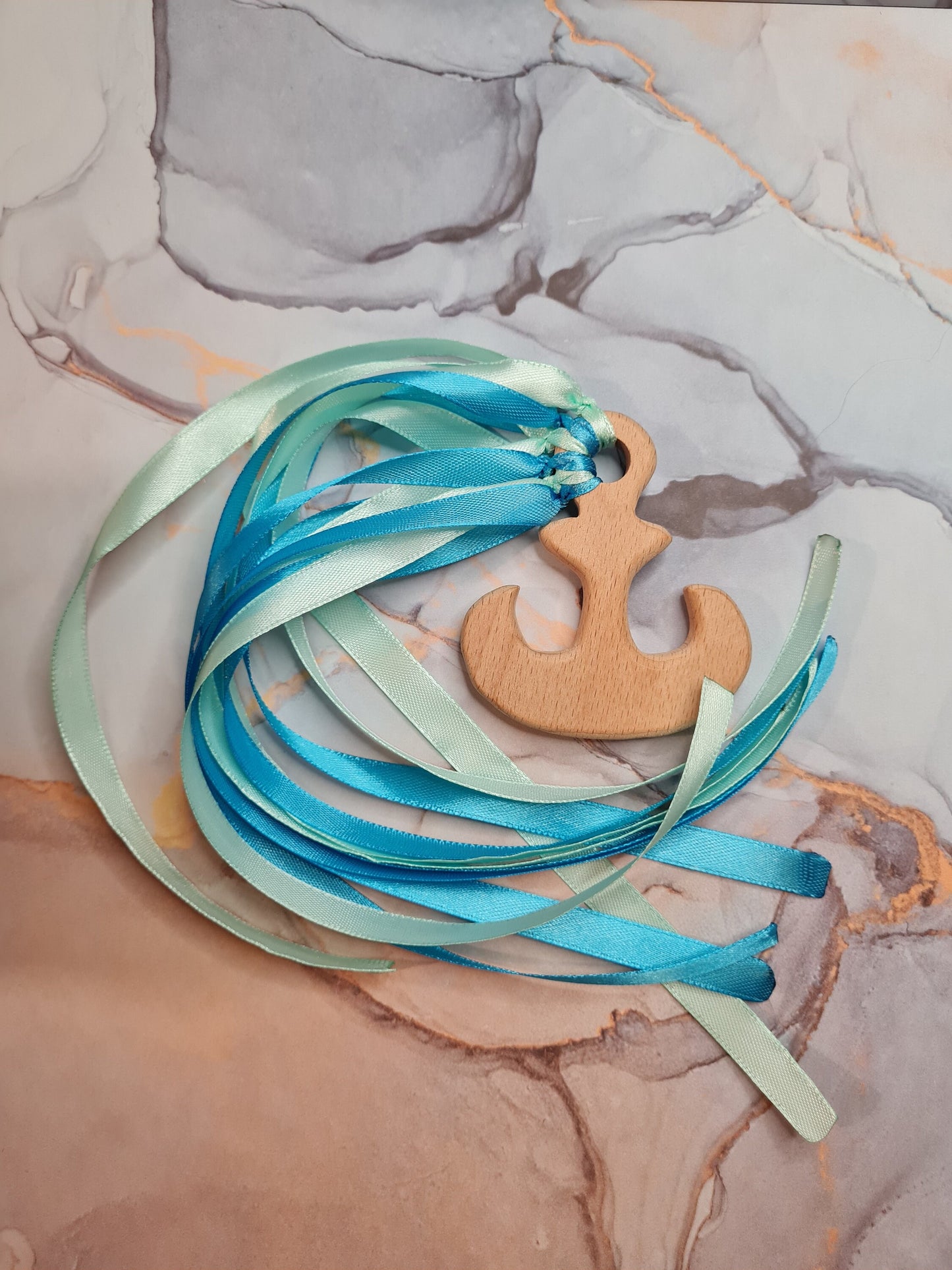Wooden Sensory Toy - Pastel Blue/Green