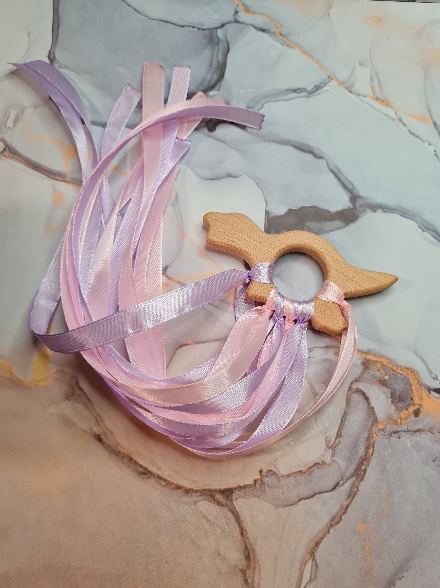 Wooden Sensory Toy - Pastel Pink/Purple
