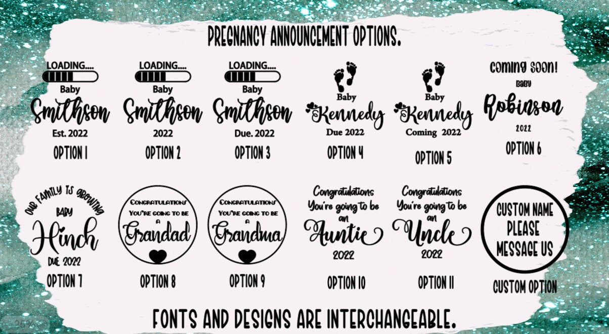 Personalised Wooden Pregnancy Announcement Plaques.
