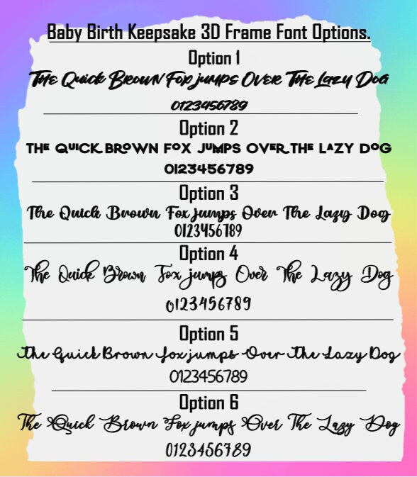 Pink Baby Birth Keepsake 3D Deep Frame.