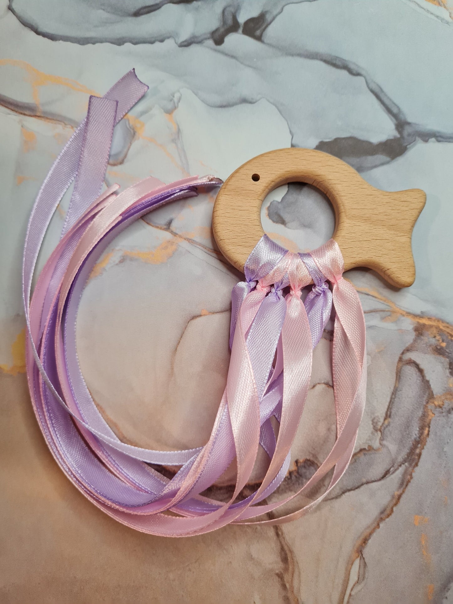 Wooden Sensory Toy - Pastel Pink/Purple