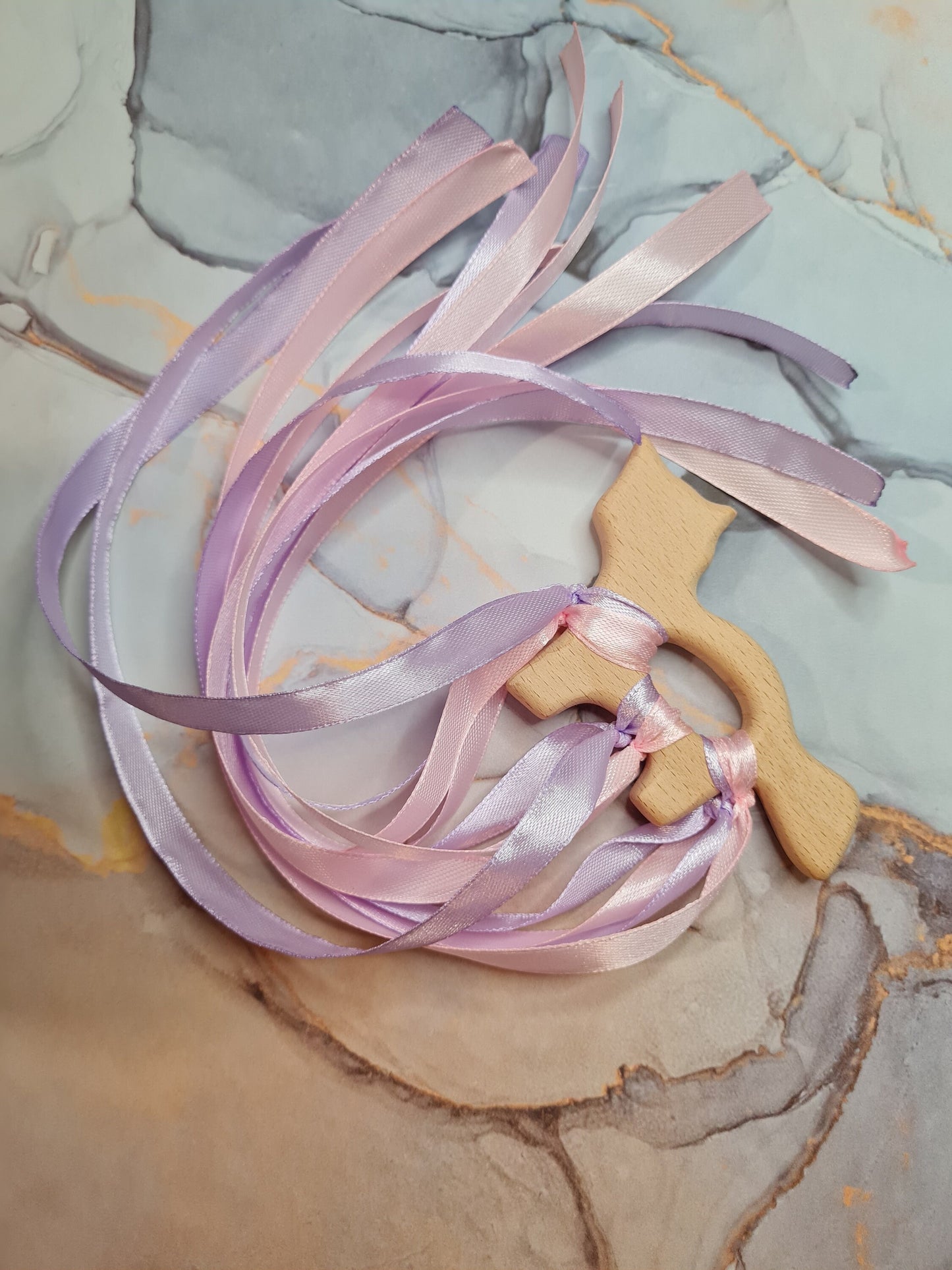 Wooden Sensory Toy - Pastel Pink/Purple