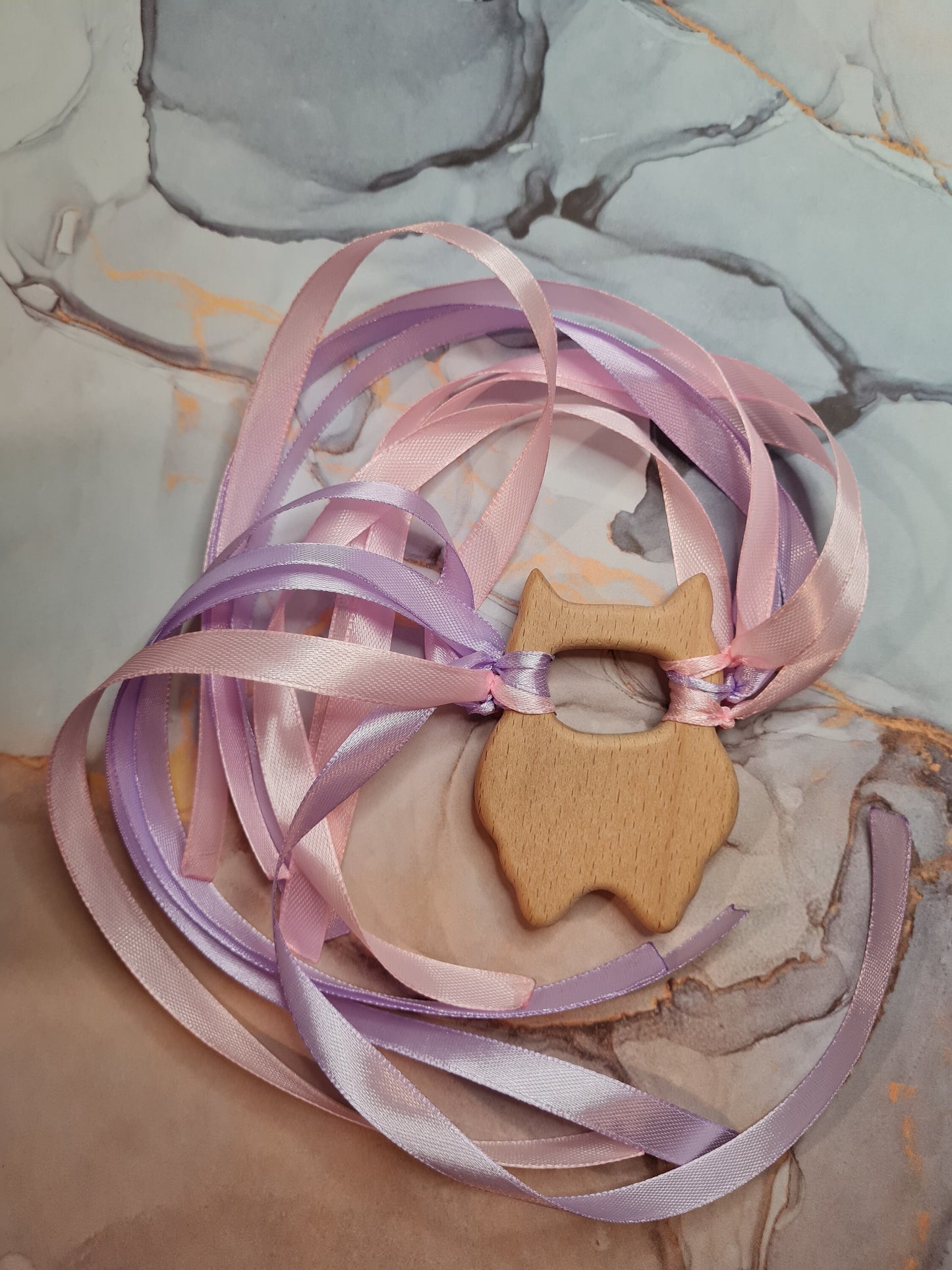 Wooden Sensory Toy - Pastel Pink/Purple