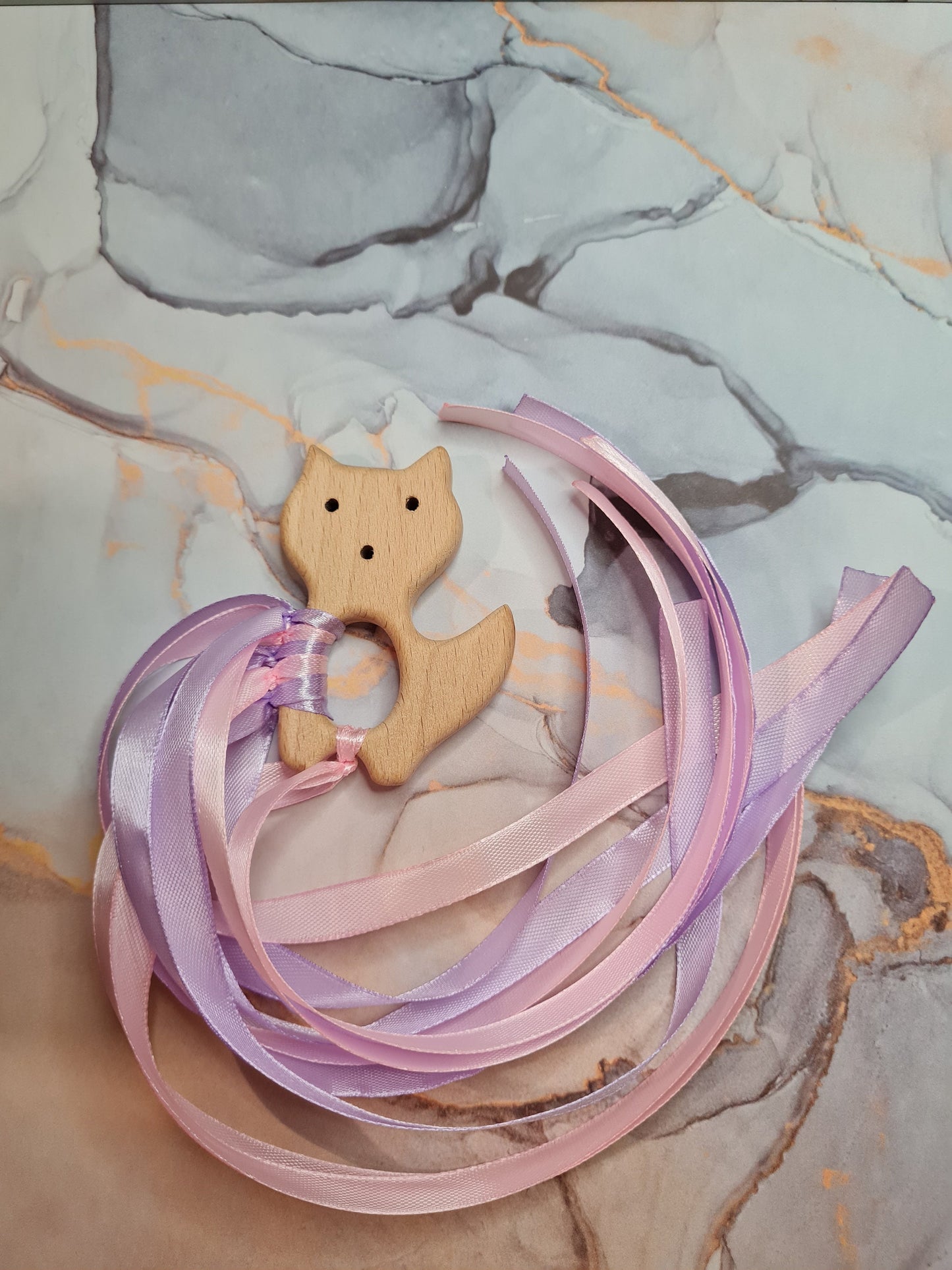 Wooden Sensory Toy - Pastel Pink/Purple