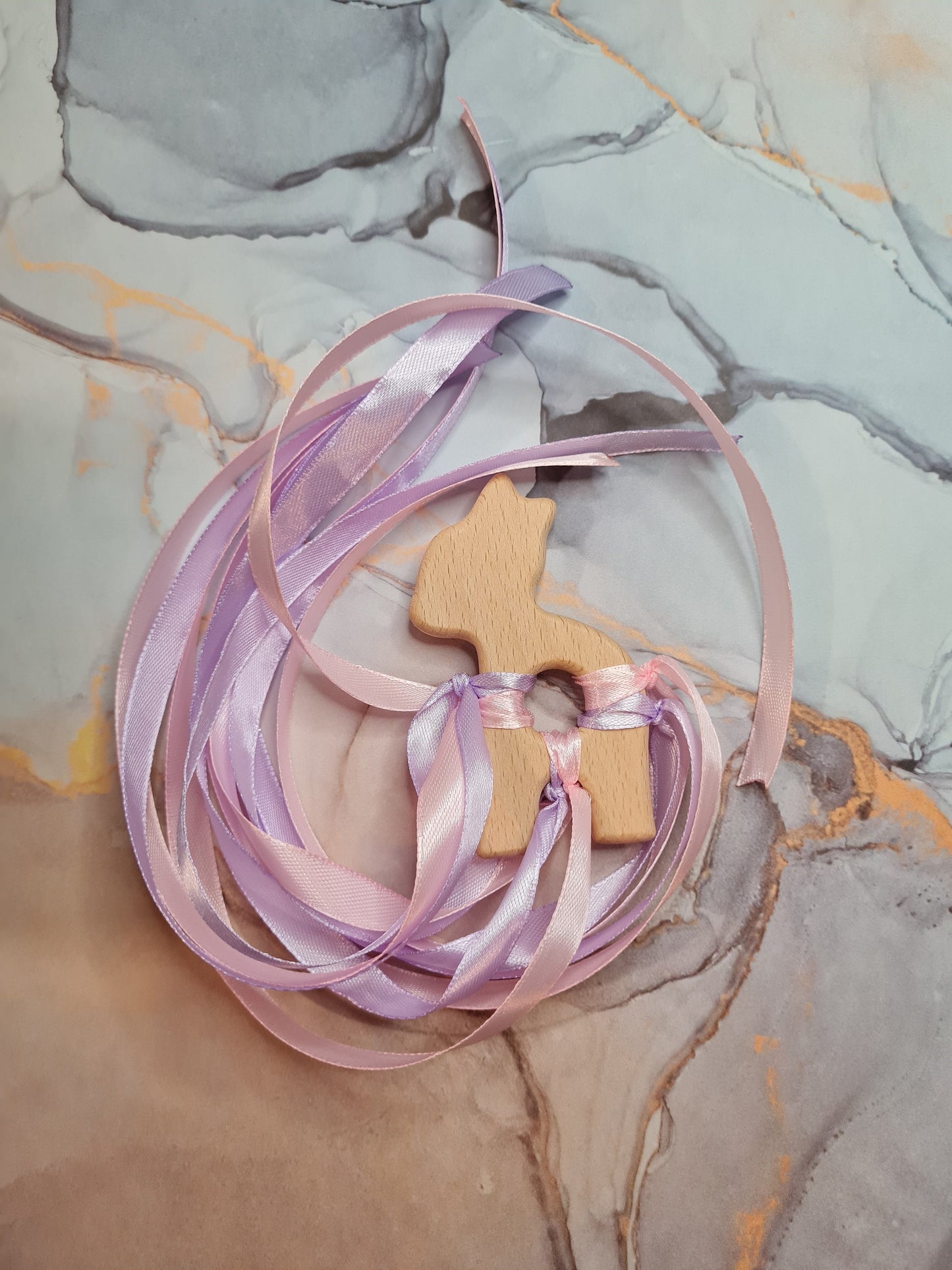 Wooden Sensory Toy - Pastel Pink/Purple