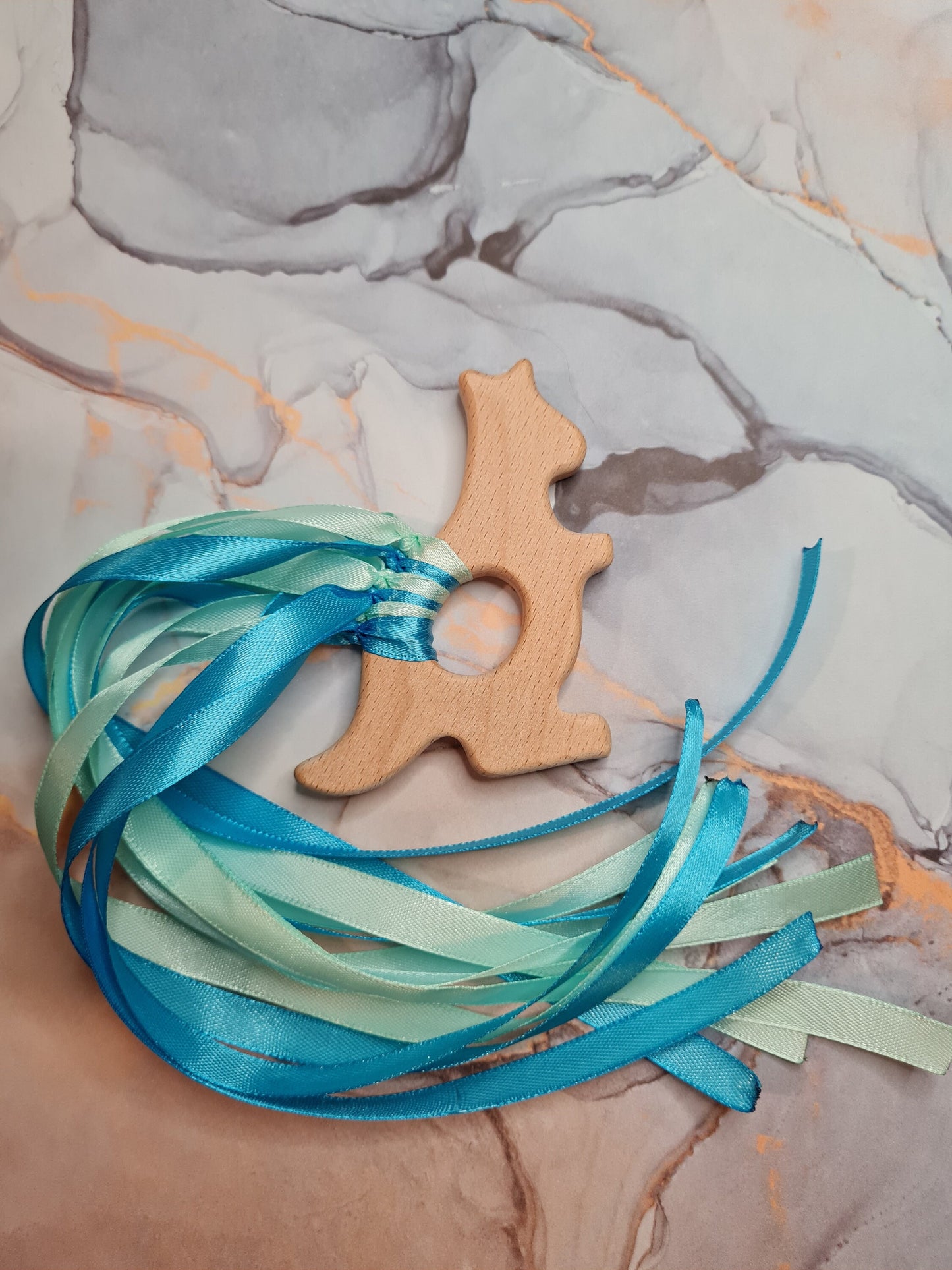 Wooden Sensory Toy - Pastel Blue/Green