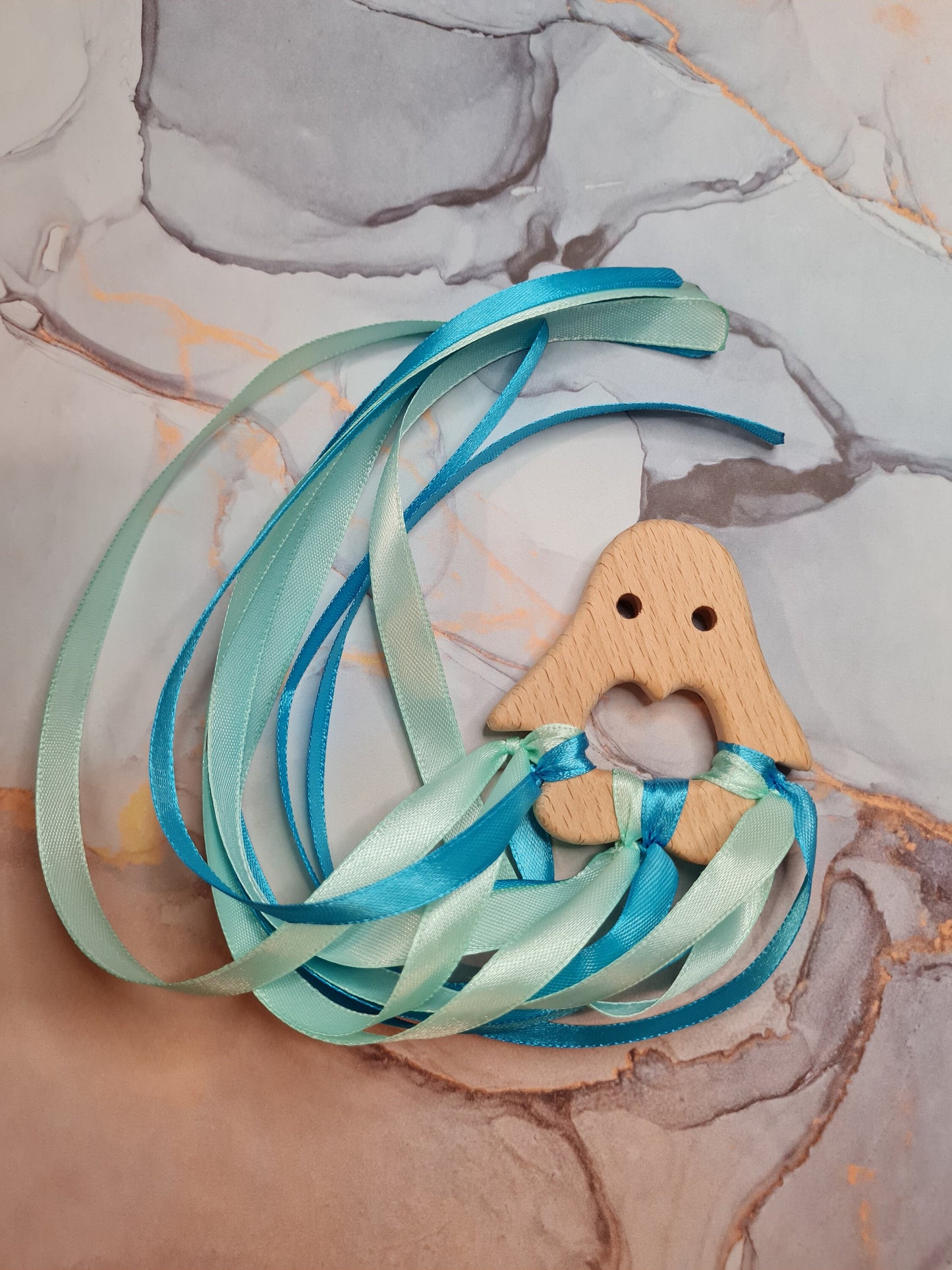 Wooden Sensory Toy - Pastel Blue/Green
