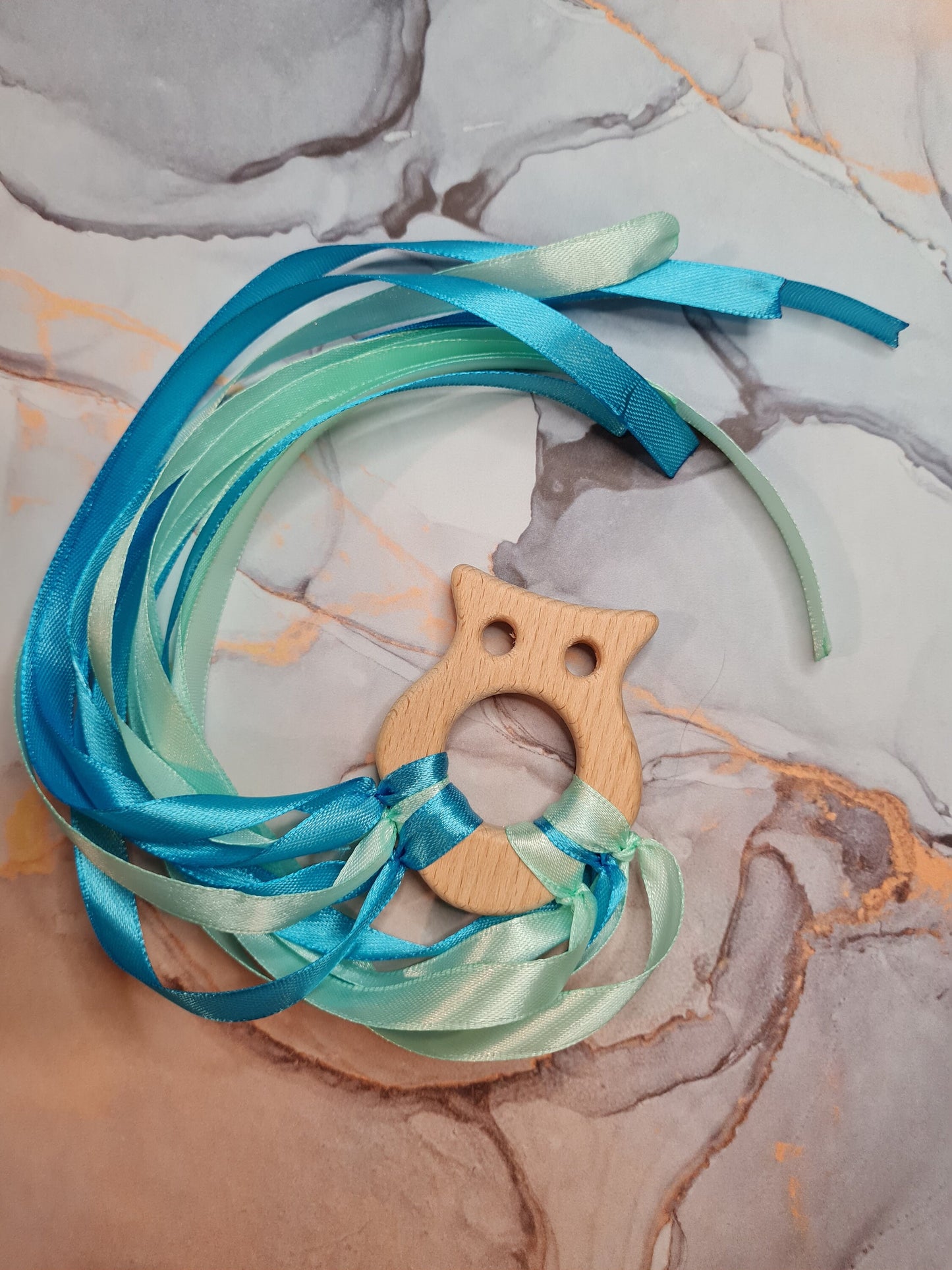 Wooden Sensory Toy - Pastel Blue/Green