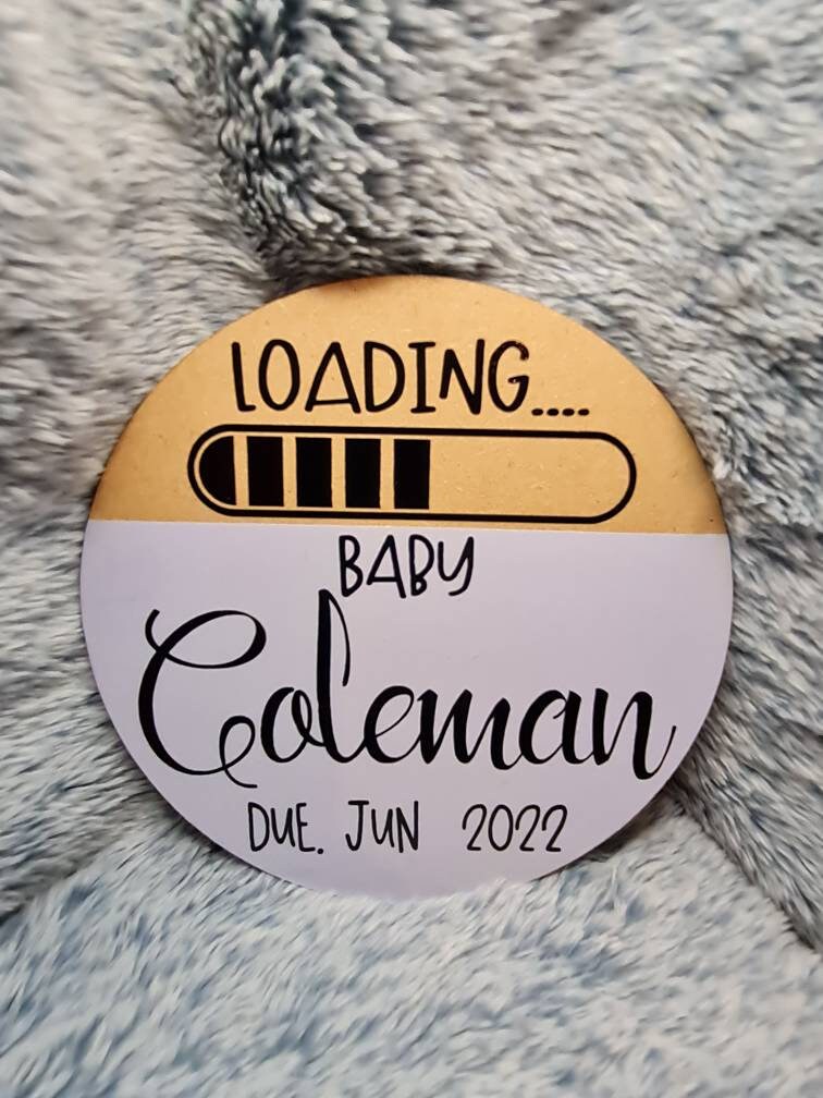Personalised Wooden Pregnancy Announcement Plaques.