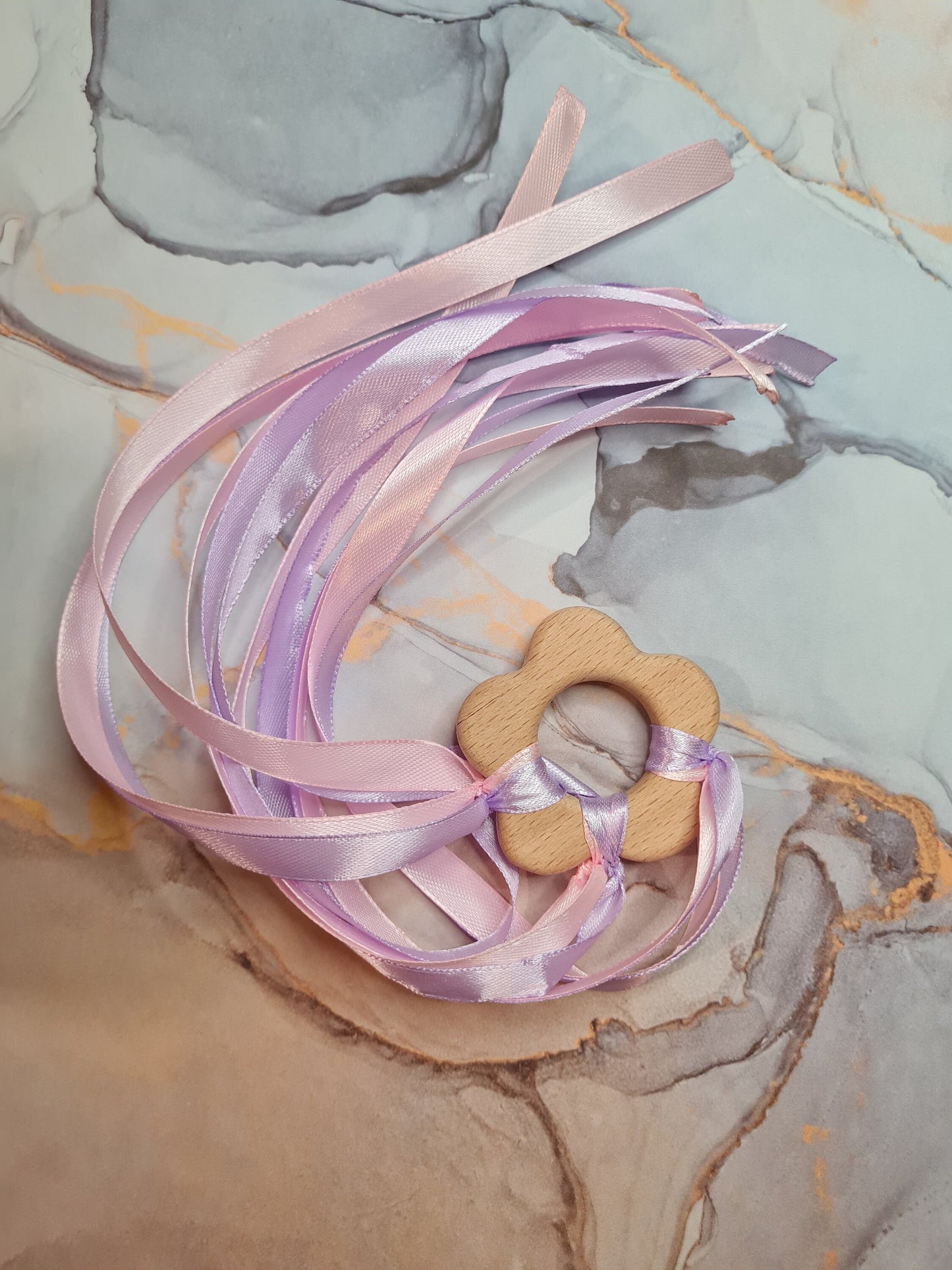 Wooden Sensory Toy - Pastel Pink/Purple