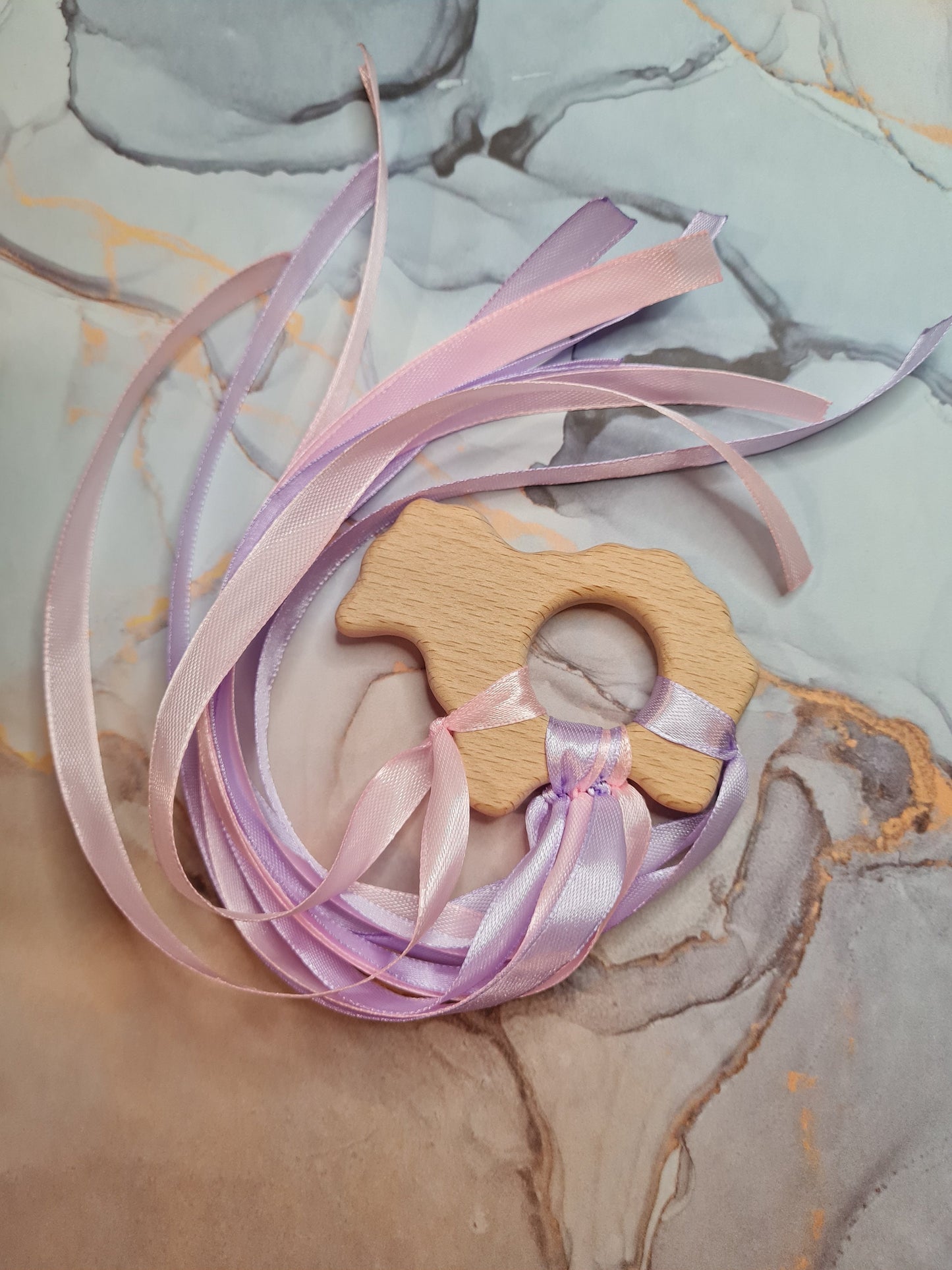 Wooden Sensory Toy - Pastel Pink/Purple