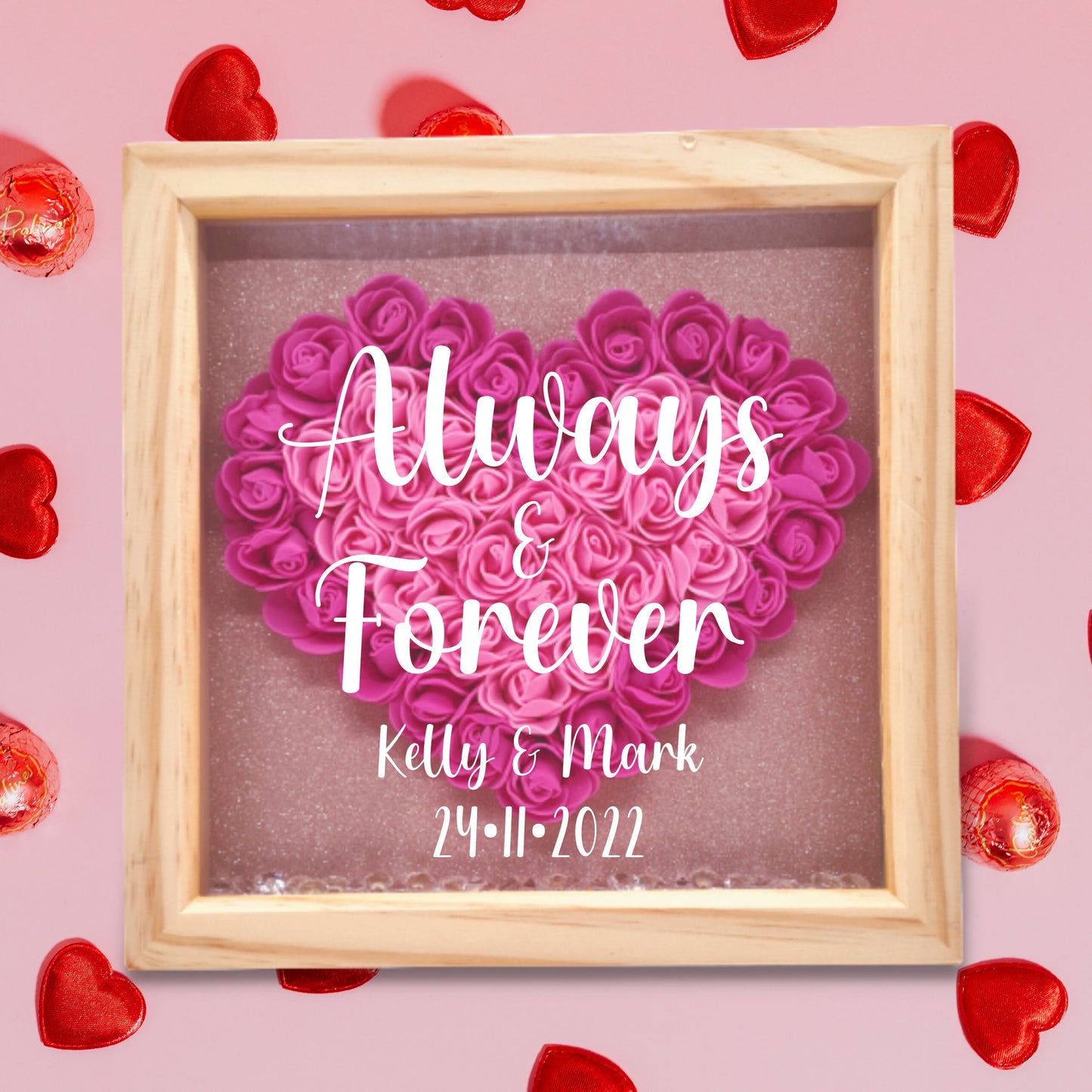 Personalised Heart Box Frame Keepsake