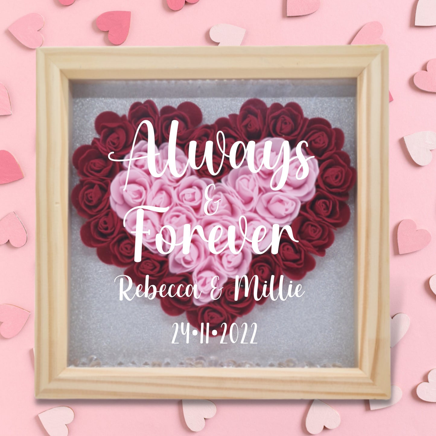 Personalised Heart Box Frame Keepsake