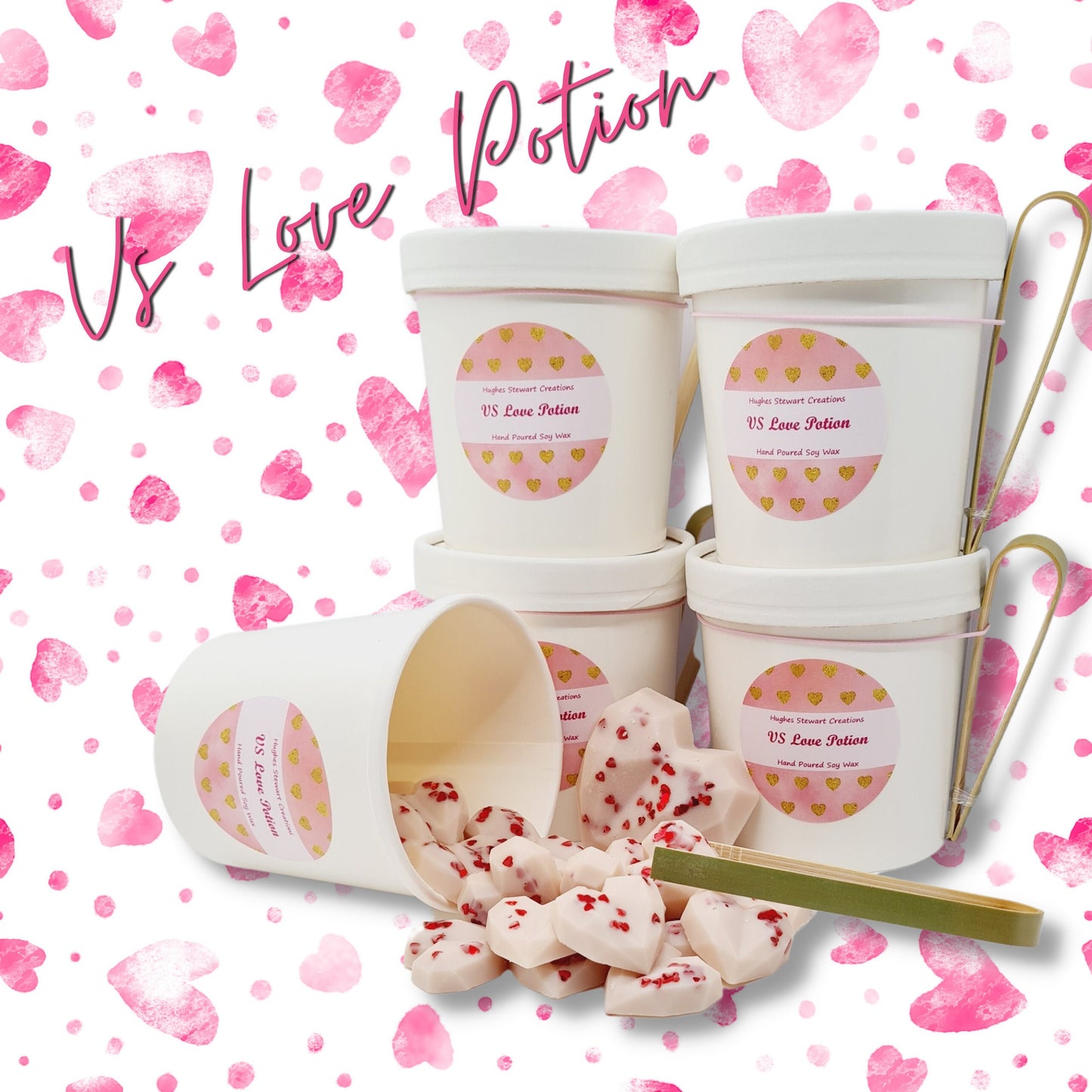 Geo Heart Wax Melt tubs - Scoopies
