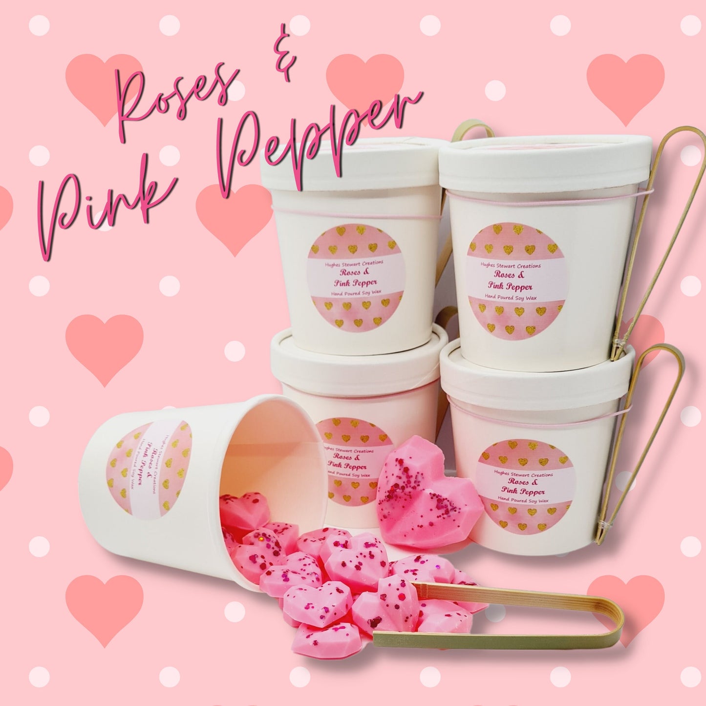 Geo Heart Wax Melt tubs - Scoopies