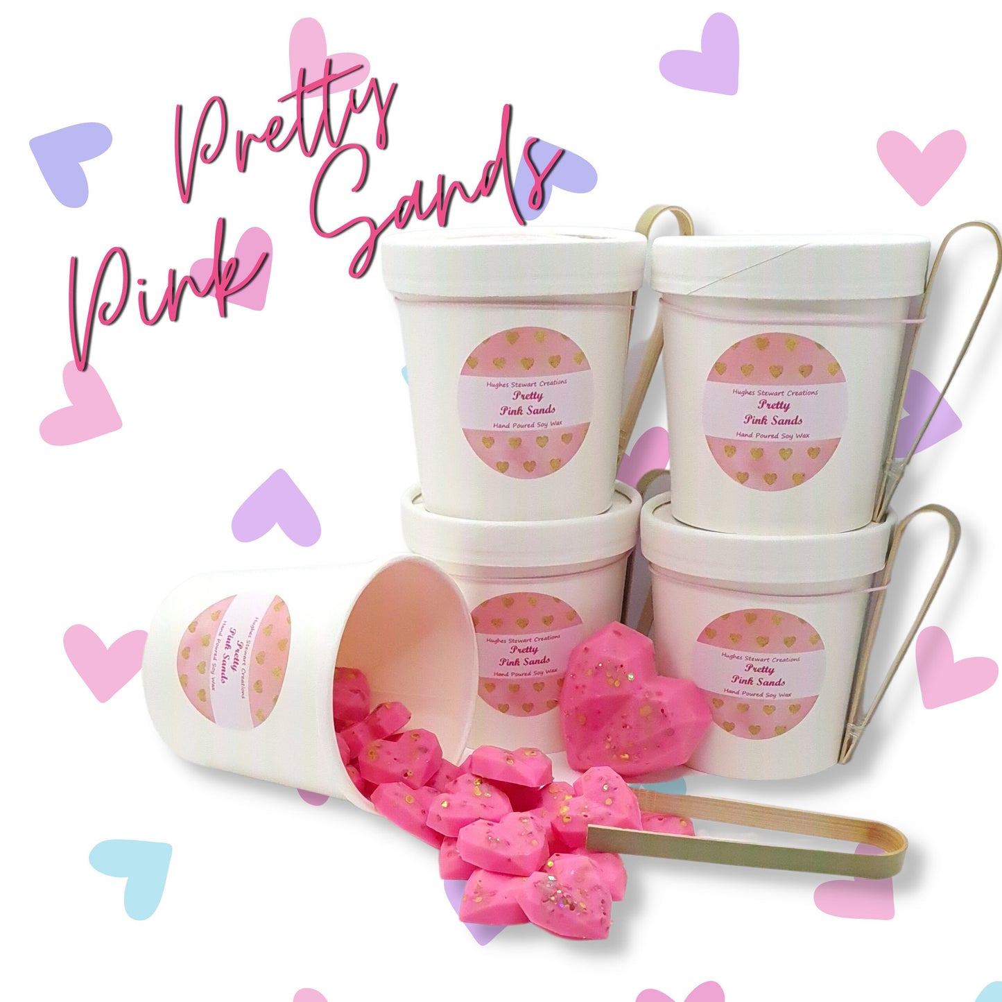 Geo Heart Wax Melt tubs - Scoopies