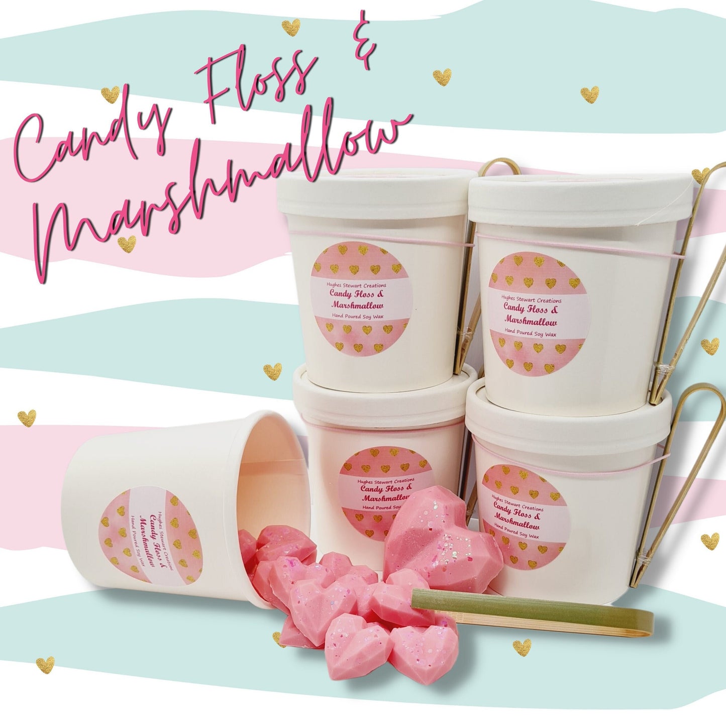 Geo Heart Wax Melt tubs - Scoopies