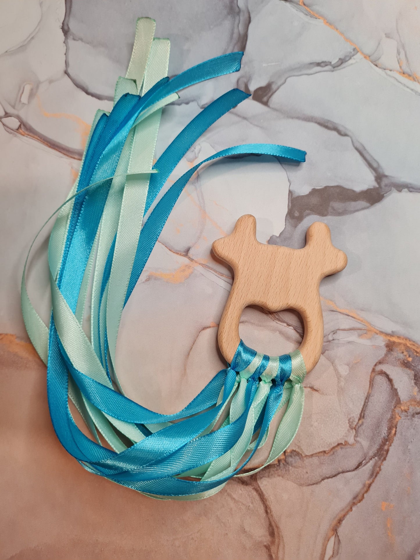 Wooden Sensory Toy - Pastel Blue/Green