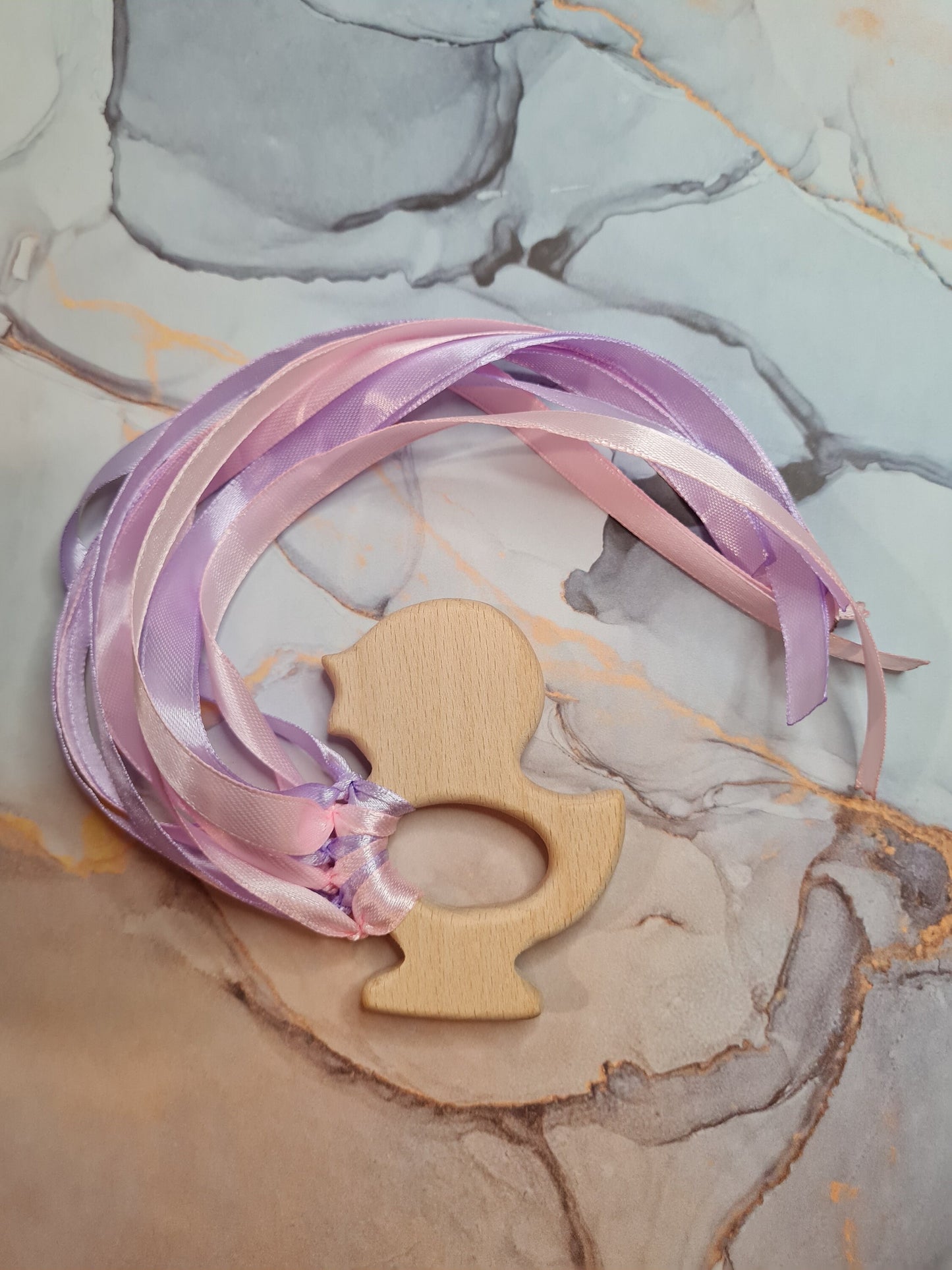Wooden Sensory Toy - Pastel Pink/Purple