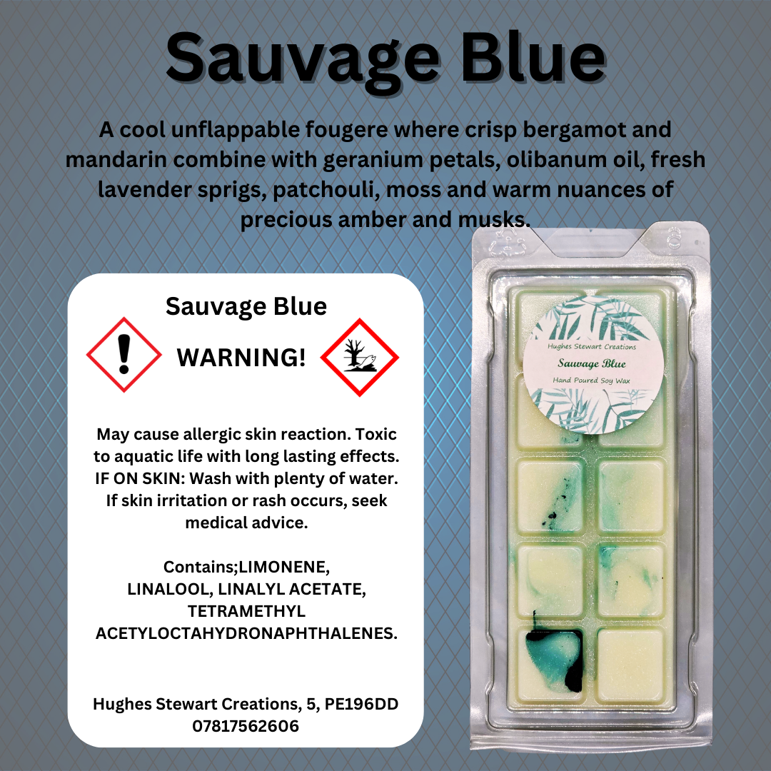 Sauvage Blue Wax Melt - Male Cologne Dupe Snap Bar