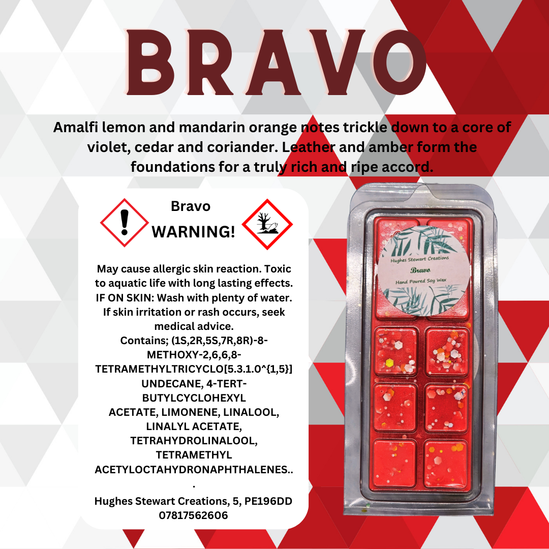 Bravo Wax Melt - Male Cologne Dupe Snap Bar