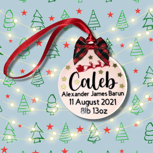 Baby Birth Baubles Personalised - Frosted Acrylic